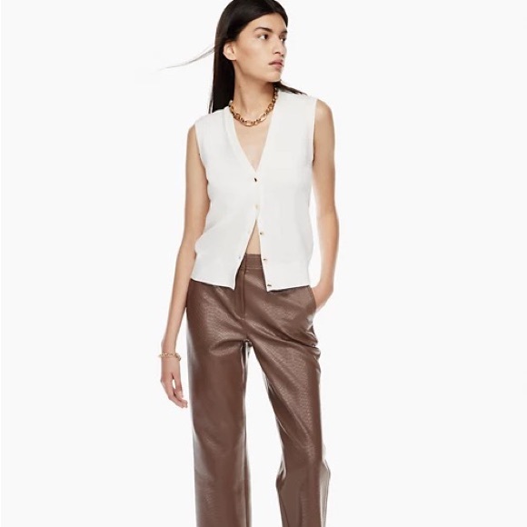 Babaton white cream neutral sweater vest with gold buttons - Picture 2 of 8